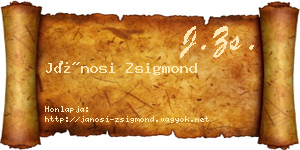 Jánosi Zsigmond névjegykártya